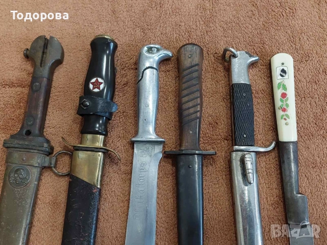 Лот остриета-Югославски щик,нож НКВД,немски окопен нож,румънски кортик,нож вендета, снимка 2 - Антикварни и старинни предмети - 52332650