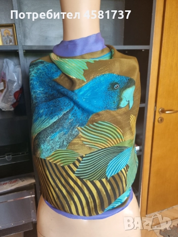 Красив шал с екзотичен десен папагал Loredano, снимка 7 - Шалове - 51977333