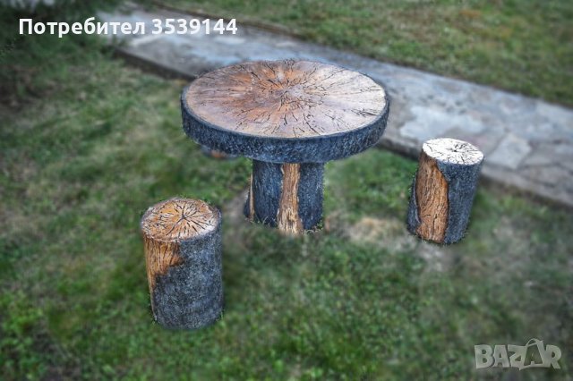 Градински маси от щампован бетон имитиращи дърво, снимка 3 - Градински мебели, декорация  - 38585389
