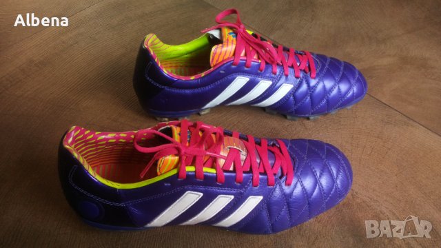Adidas Adipure 11Pro AG Purple/White Размер EUR 42 / UK 8 бутонки естествена кожа 32-14-S, снимка 1 - Спортни обувки - 43537484