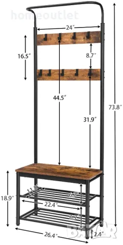ПРОМОЦИЯ Портманто в индустриален стил BF12MT01, снимка 4 - Етажерки - 49258813