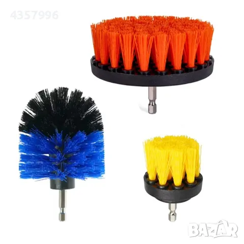 К-т Четки за почистване, 042, 3бр в к-т, С накрайник за винтоверт