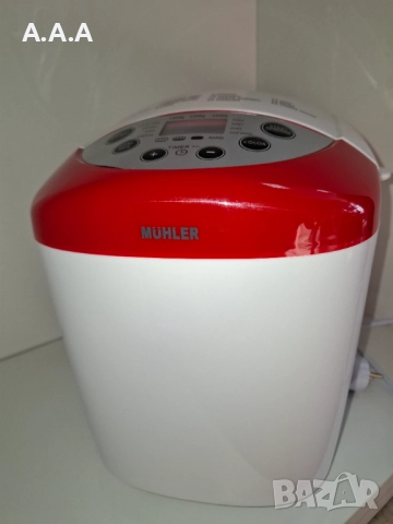 Хлебопекарна две бъркалки, бял-червен 800W, снимка 2 - Хлебопекарни - 52943170