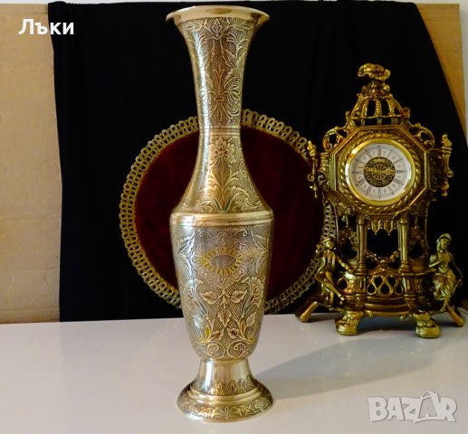 Бронзова ваза 36 см.,клетъчен емайл. , снимка 2 - Вази - 37654544