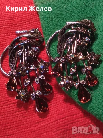ПРЕКРАСНИ ФЛОРАЛНИ АР НУВО СТИЛ КЛИПС ОБЕЦИ с ИСКРЯЩИ ФАСЕТИРАНИ ЦВЕТНИ КРИСТАЛИ 47444, снимка 14 - Обеци - 47285576