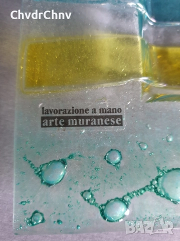 2бр Murano пепелници 17см-20см/стар италиански стъклен пепелник/квадратна чиния от Мурано стъкло, снимка 14 - Декорация за дома - 48069584