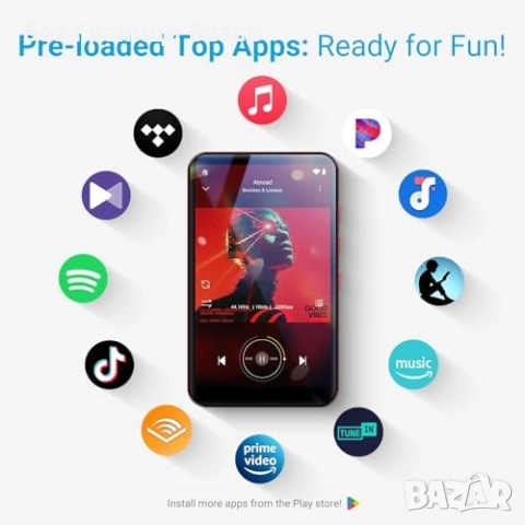 Нов MP3 MP4 Музикален плейър с тъчскрийн, Spotify, Bluetooth и WiFi 96GB, снимка 4 - MP3 и MP4 плеъри - 51941898