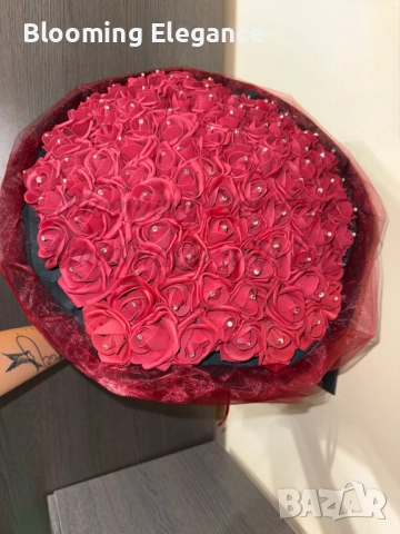 Вечна класика в 101 червени рози, снимка 3 - Подаръци за жени - 52253252