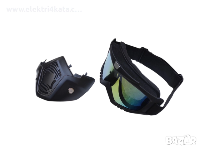 Ветроустойчиви очила с подвижна маска за лице (жълта леща), снимка 2 - Аксесоари и консумативи - 52574260