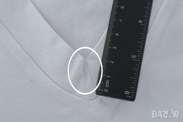 Бяла дамска блуза от памук с къс ръкав Numinou - S/M/L, снимка 5 - Блузи с дълъг ръкав и пуловери - 43101933