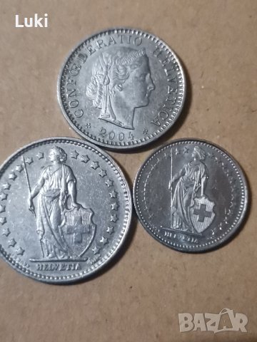3 монети от Швейцария, Helvetica, Helvetia, снимка 2 - Нумизматика и бонистика - 43186048