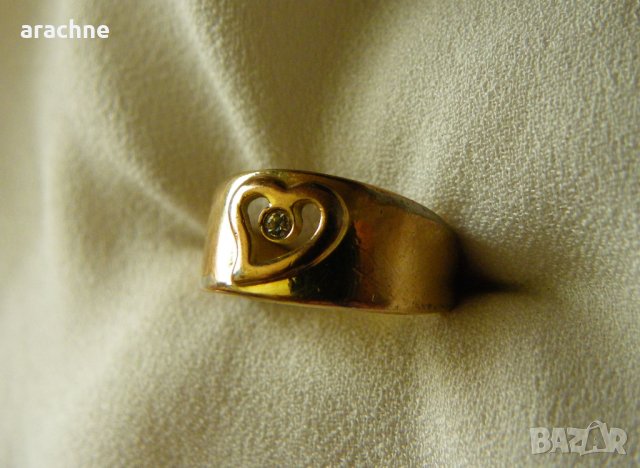 Стар позлатен сребърен пръстен