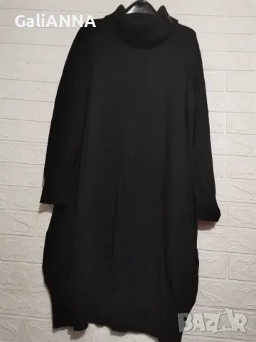 СТРАХОТНА РОКЛЯ ПЛЕТИВО С ВИСОКА ЯКА 3XL, снимка 5 - Рокли - 47395384