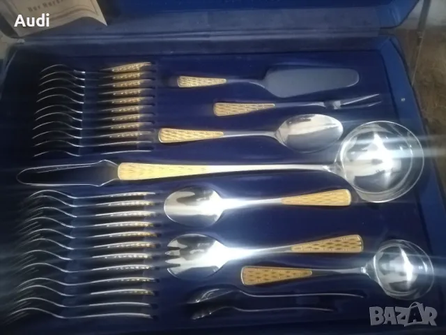 Комплект прибори за хранене 24 карата златно покритие 70 броя  Olympia 23/34  KARAT  HARTVERGOLDET К, снимка 10 - Прибори за хранене, готвене и сервиране - 49137874