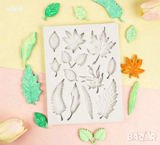 Много видове листа листо листенца силиконов молд форма фондан шоколад декор, снимка 3 - Форми - 38465169