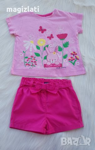Къси панталонки и тениска 9-12 месеца , снимка 3 - Комплекти за бебе - 32991640