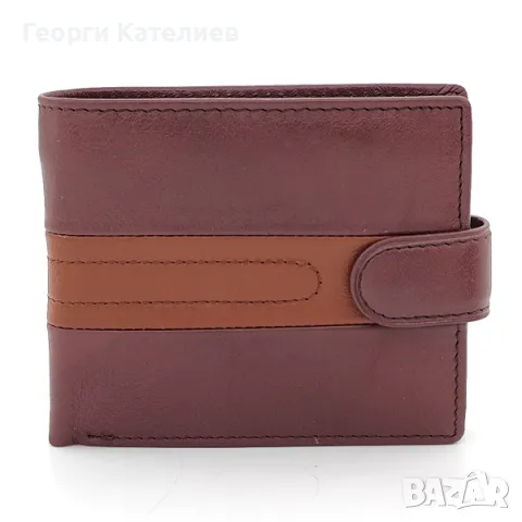 Мъжки колан и портфейл в бордо-Подаръчен комплект Код на продукта:M-0039, снимка 3 - Подаръци за мъже - 48126432
