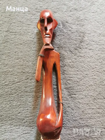 Дървена Африканска фигура, снимка 2 - Статуетки - 49209593