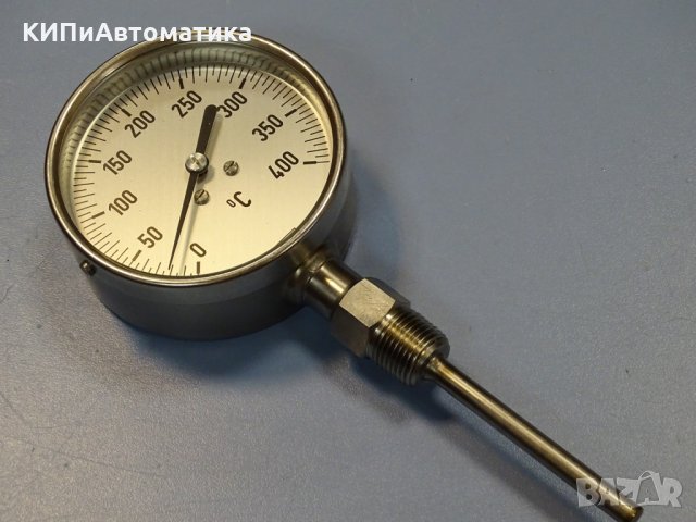биметален термометър Wika thermometer ф100mm, 0/+400°C, L-80mm, снимка 8 - Резервни части за машини - 35228796