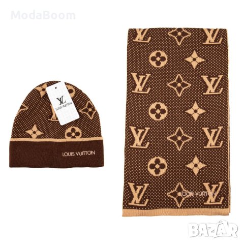 🤩Louis Vuitton стилен унисекс комплект шапка и шал🤩, снимка 11 - Шапки - 43379444