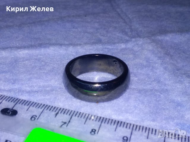 СТИЛЕН ФЕШЪН АРТ МАСИВЕН ПРЪСТЕН - ХАЛКА от ТИТАН с УСТОЙЧИВО ЧЕРНО ЛЪСКАВО ПОКРИТИЕ 36614, снимка 7 - Пръстени - 39714973