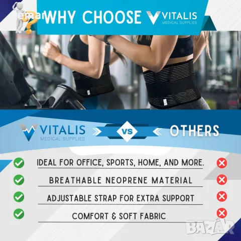 Лумбосакрална опора за гръб, лумбална скоба за гръб Регулируем, дишащ корсет (черен, 26 см XLarge), снимка 7 - Корсети, колани и коректори - 48835480