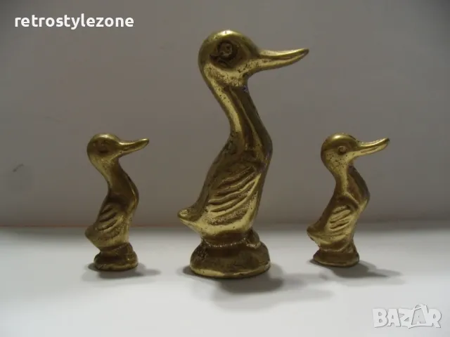 № 7810 три стари малки метални / бронзови фигурки - патици  - тип миниатюри  - колекционерски , снимка 3 - Други ценни предмети - 48491576