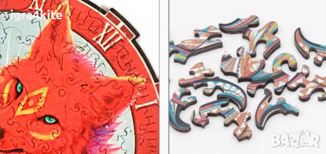 Лисица | Дървен пъзел часовник с части на животни / 9 модела, снимка 10 - Игри и пъзели - 39376364