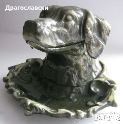 мастилници, стари, СТАРА БЪЛГАРСКА МАСИВНА МЕТАЛ МАСТИЛНИЦА, ГЪЛЪБ птица, пиле, барок, фигура антика, снимка 10 - Антикварни и старинни предмети - 28898864