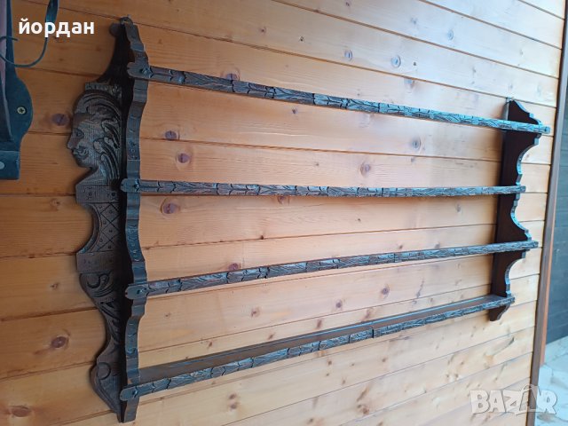 Ретро рафт за стена , снимка 3 - Антикварни и старинни предмети - 43526075