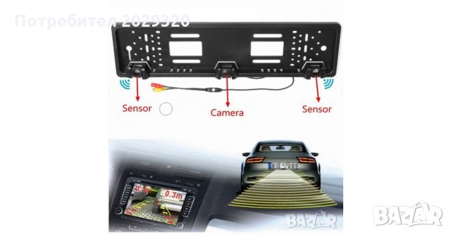 Парктроник с Камера за задно виждане комплект вградени в стойката/рамката за регистрационния номер