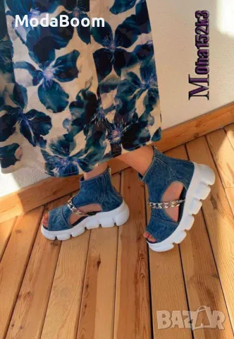 Дамски сандали на платформа , снимка 4 - Сандали - 48835589