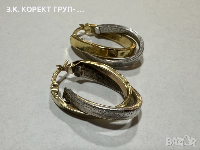 Златни дамски обеци 14к, 2,35гр, снимка 4 - Обеци - 53276114