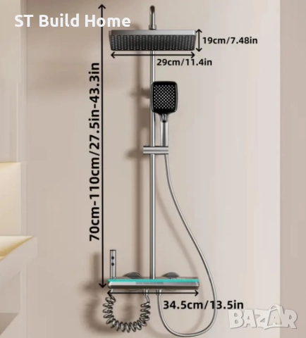 Луксозна Цифрова Душ Система с LED Осветление – Топ Оферта, снимка 6 - Душове - 51710331