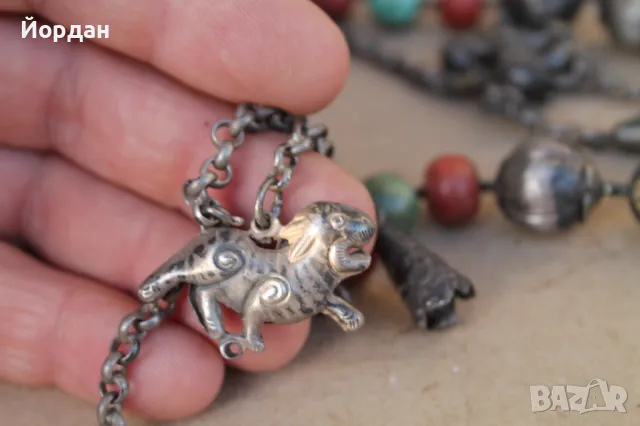 Сребърен гердан Бирма,Непал, снимка 13 - Колиета, медальони, синджири - 47270328