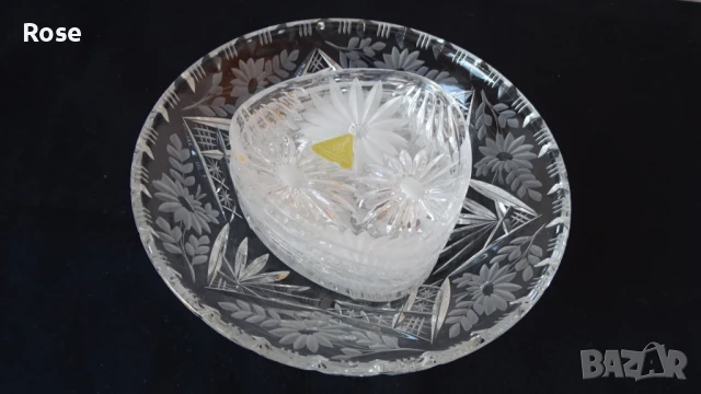 Винтидж  Ges Sechn BLEIKRISTALL Gepresst Оловен кристал от Германия. 