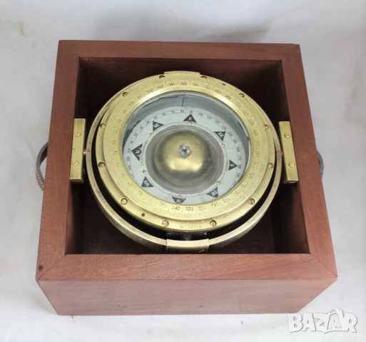 115 Магнитен корабен компас от месинг, произведен в Германия, снимка 3 - Колекции - 51181892