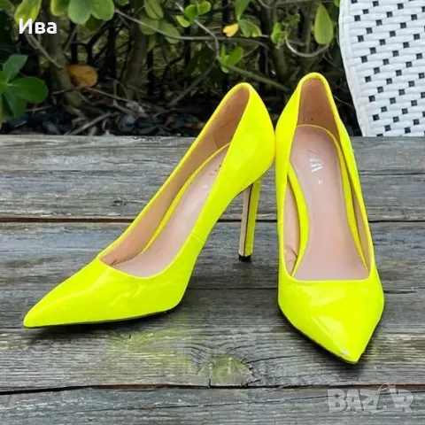 Неонови обувки ZARA 39 номер, снимка 4 - Дамски обувки на ток - 48014400