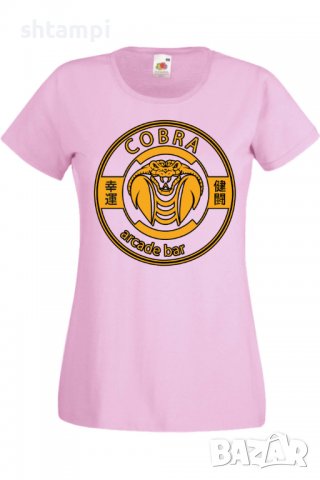 Дамска тениска Cobra Kai arcade bar,Филм,Игра,superhero,Изненада,Подарък,Повод,, снимка 10 - Тениски - 37727793