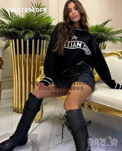 Черен пуловер Cristian Dior-VL-11U, снимка 2 - Блузи с дълъг ръкав и пуловери - 47401758