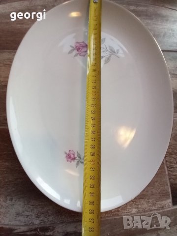 Немско порцеланово плато с рози и златен кант, снимка 5 - Прибори за хранене, готвене и сервиране - 35559860