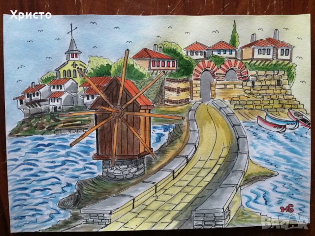 Картина Акварел 40 х 50 см, снимка 4 - Други стоки за дома - 33125739