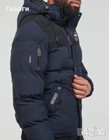 Оригинално зимно яке Geographical Norway M , L ново мъжко бомбер с качулка , снимка 16 - Якета - 47497079