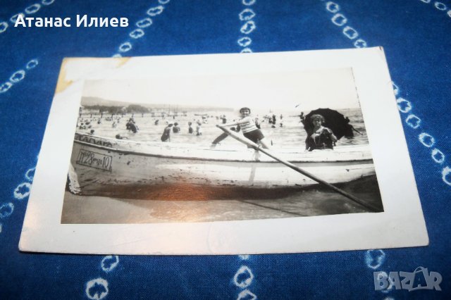 Стара картичка -снимка от Варна, плажа преди 1944г., снимка 4 - Други ценни предмети - 34779702