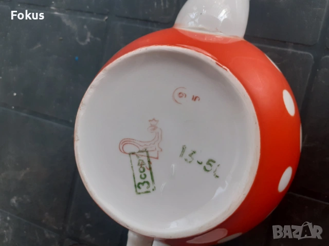 Чайник - руски порцелан с позлата, снимка 5 - Антикварни и старинни предмети - 53281089