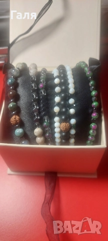 Гривни от перли и  естествени камъни//Комплект гривна и колие с пеперуда, снимка 4 - Колиета, медальони, синджири - 51428554