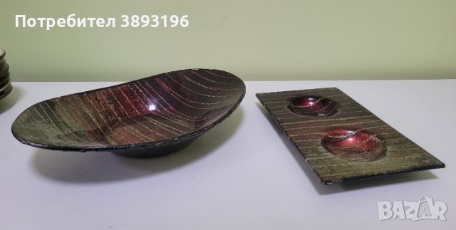 декоративна купа и свещник , снимка 2 - Декорация за дома - 42951433