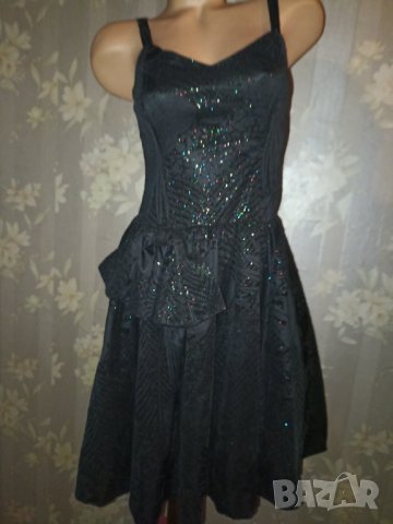 Черна официална рокля с отблясъци М, снимка 4 - Рокли - 38777941