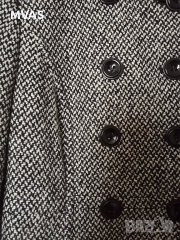 Ново дамско палто черно бяло M L, снимка 4 - Палта, манта - 38194191