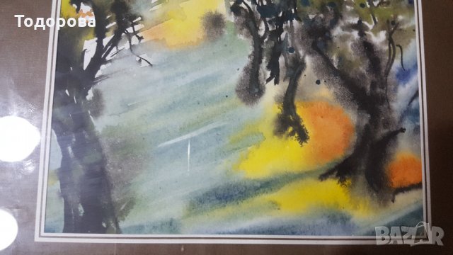 Цикъл от два авторски акварела, снимка 6 - Антикварни и старинни предмети - 28035271